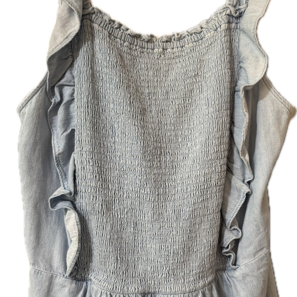 Women's Ruffled Blue Top